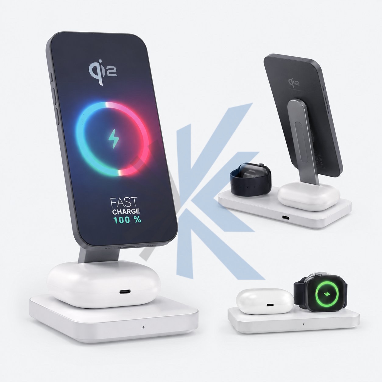 Station de charge sans fil Qi2 (3-en-1)